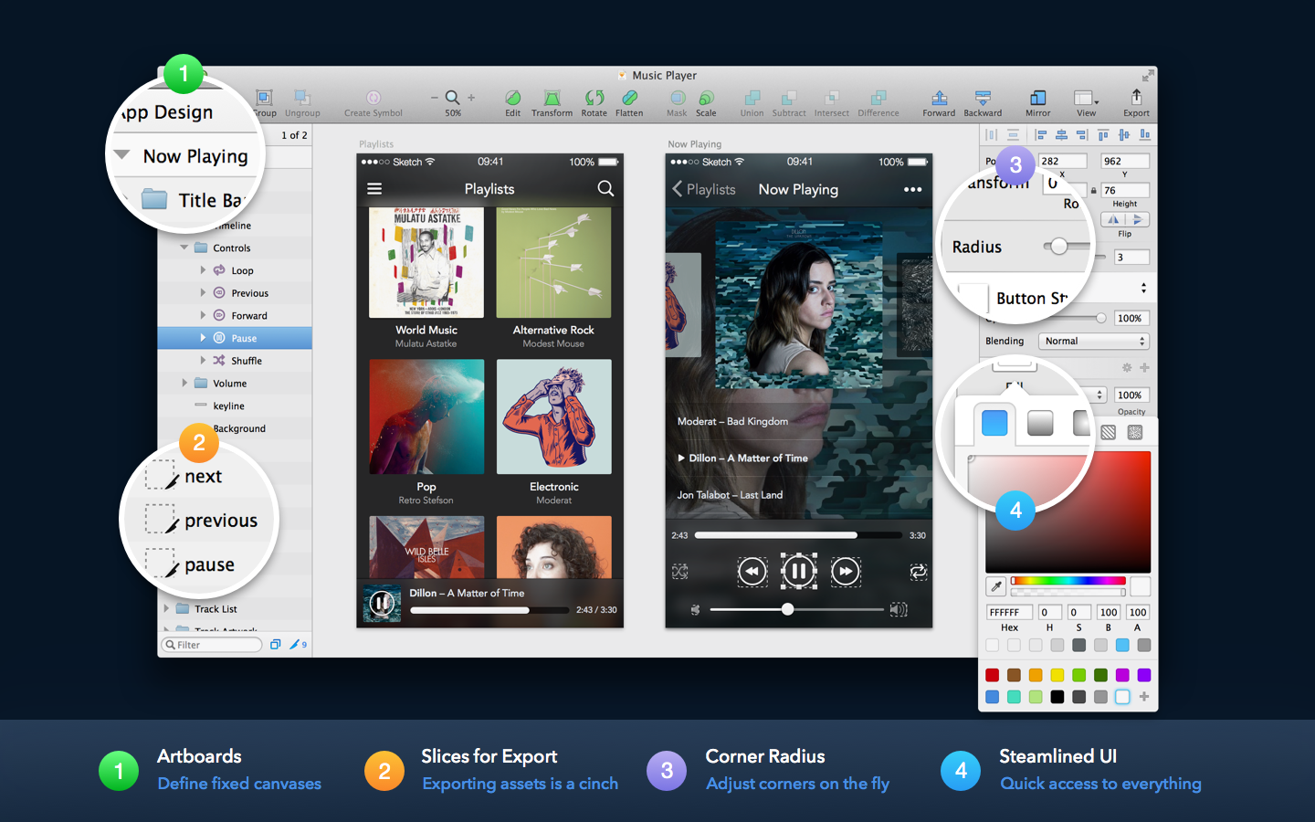 Screenshot displaying Sketch app interface.
