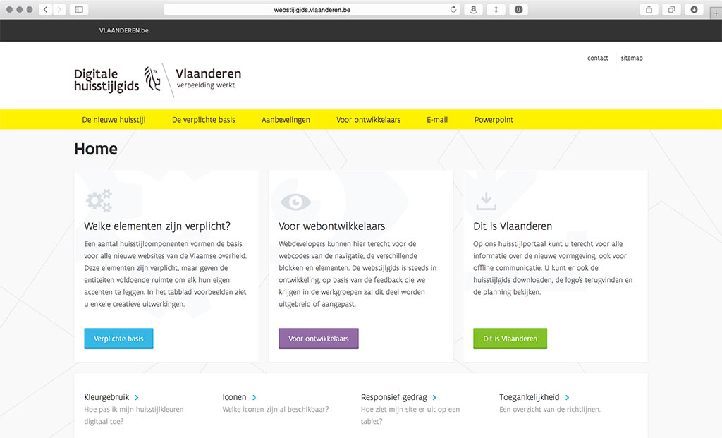 Image of brand guidelines for Vlaanderen.