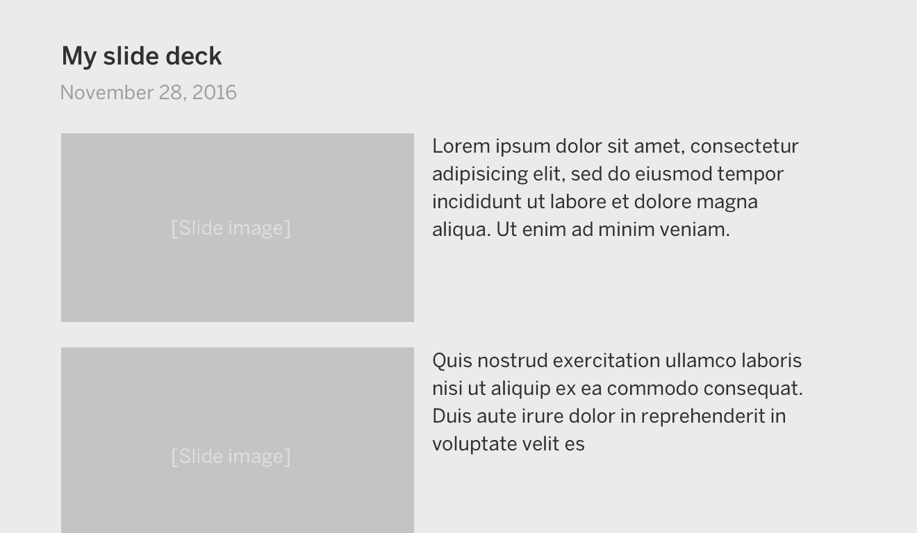 Slide Structure Example