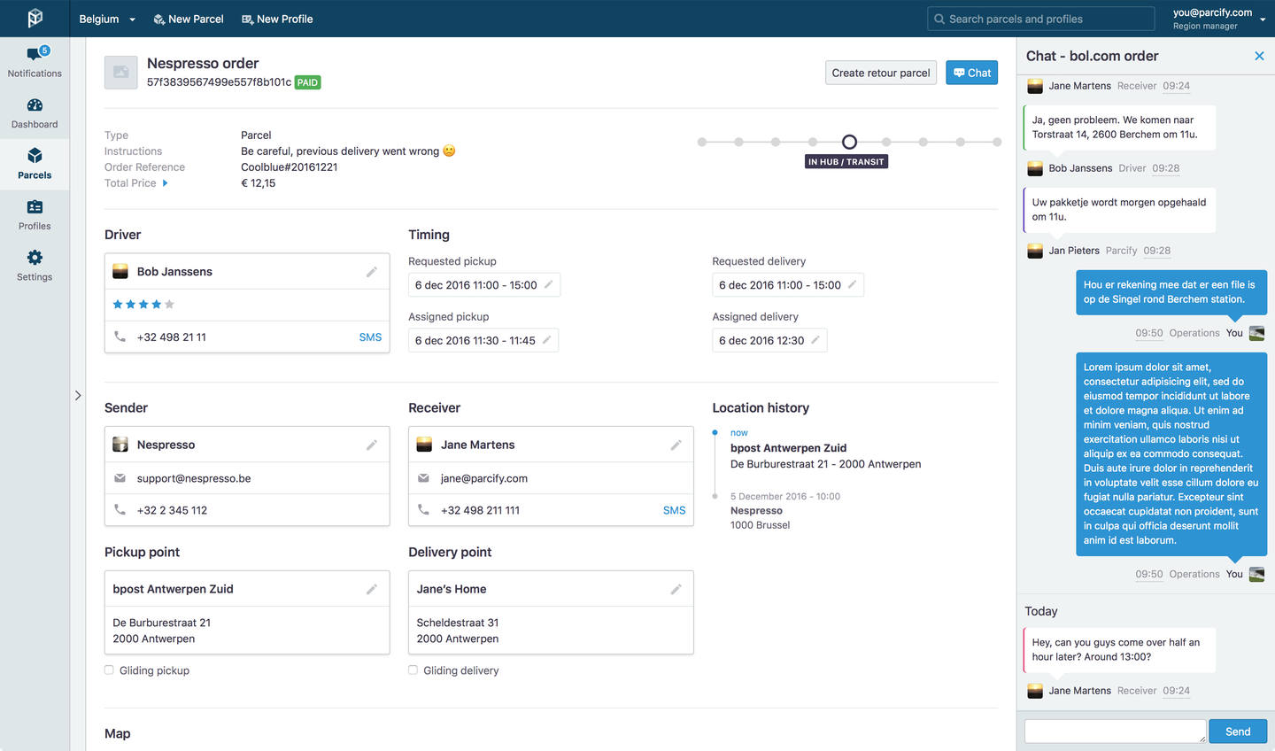 Parcify User Interface Design